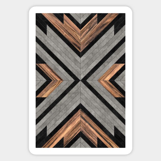 Urban Tribal Pattern No.2 - Concrete and Wood Sticker by ZoltanRatko